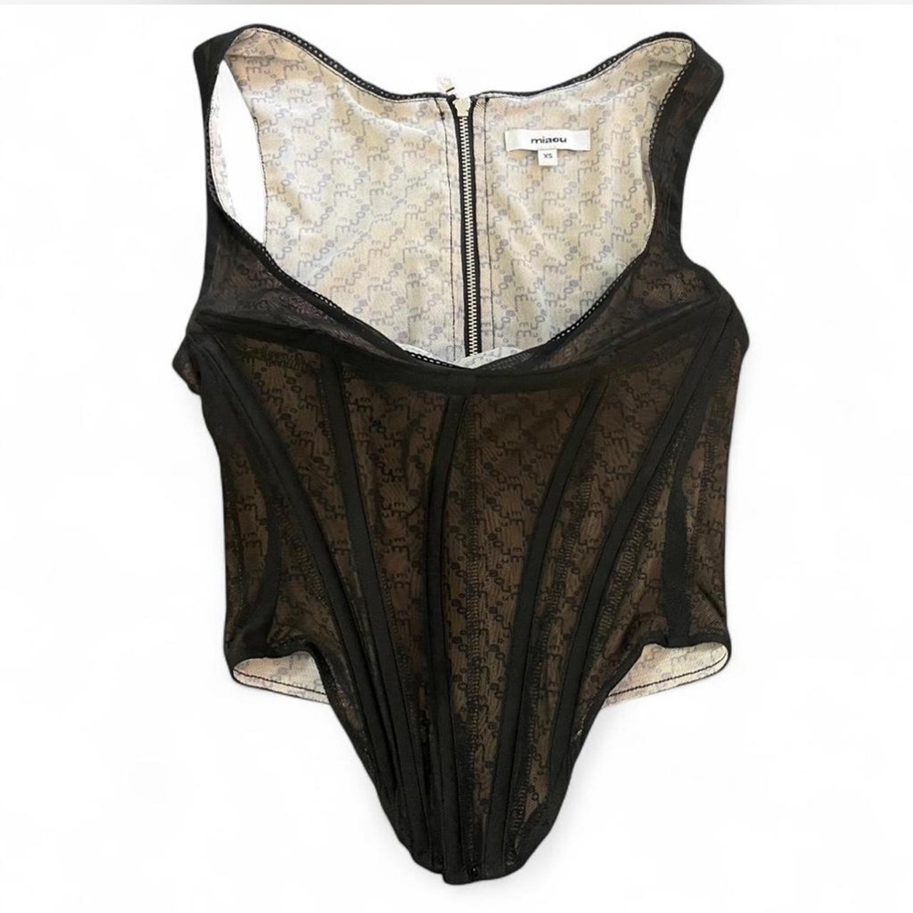 Miaou Black Mesh Bodysuit